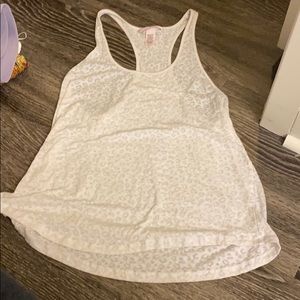 White cheetah print workout tank